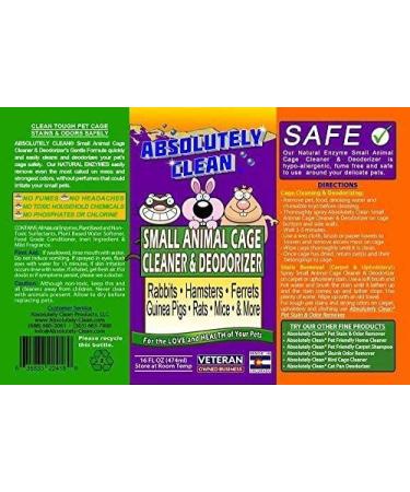 Small Animal Cage Cleaner - Easily Remove Messes & Odors - For Hamsters, Mice, Rats, Guinea Pigs, Ferrets - USA Made 16oz Spray - Buy Online on GoSupps.com