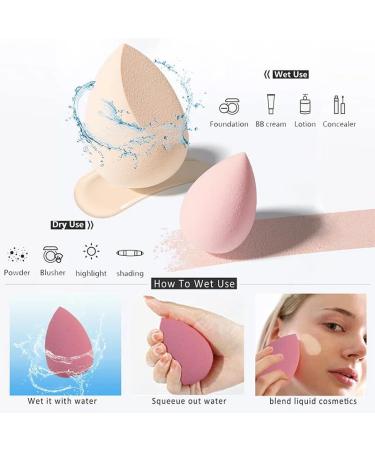 Beauty Blender Foundation Sponges Set - 12 Pack of Pink Makeup Blending Sponges & Powder Puffs for Flawless Foundation & Concealer Application - Buy Online on GoSupps.com