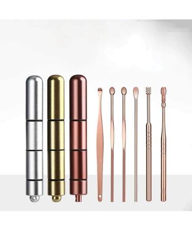 BBSJ 6 Pcs/Set Stainless Steel Spiral Ear Pick Spoon Ear Wax Removal Cleaner - Black - Buy Online on GoSupps.com