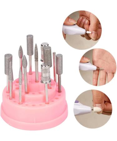 Nail Drill Bits Holder Acrylic Nail Drill Stand Displayer Organizer Container 48 Holes Manicure Tools Storage Box With Acrylic Cover Pink nail drill bit Organizer - Buy Online on GoSupps.com