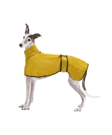 Geyecete greyhound light dog jacket hundred coat waterproof adjustable wind dog jacket whippets reflective coat poncho for greyhounds ambushes and whippets-yellow-xxl XXL (back length: 71-74cm) yellow