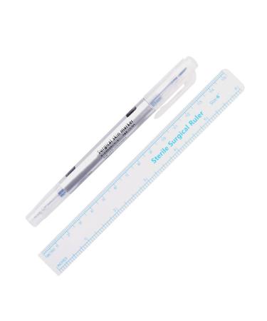 10Pcs Makeup Positioning Marker Pen Surgical Skin Mark Tool Microblading Marker Pen with Paper Ruler Quick Drying Marker
