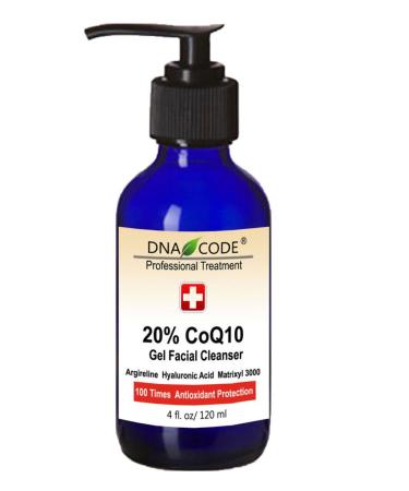 DNA Code -20% Coq10 Facial Gel Cleanser Powered w/Argireline Hyalurinic Acid Matrixyl 3000 4 Count (Pack of 1)
