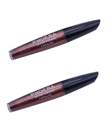 Beavorty 2pcs glitter liner for eyes eyeshadow liner makeup liner eyeliner eye shadow sequins 1 count (Pack of 1) Brownx2pcs