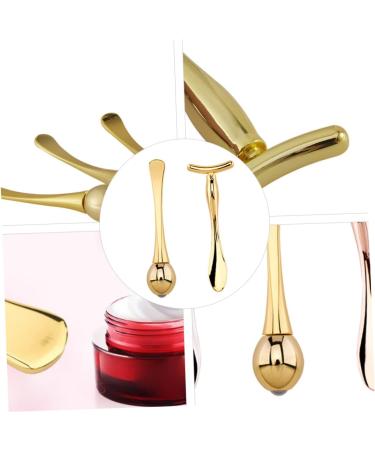 Premium Gold T-Bar Eye Massage Roller Set - Eye Cream Massage Device for Refreshing Skin - 9.6x3.5cm - Buy Online on GoSupps.com