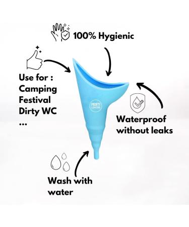 Waterproof Urinal for Women - Fixed Tilovers with Hygiene Cloths for Outdoor Use Festivals & Portable Toilets - Blue - Buy Online on GoSupps.com