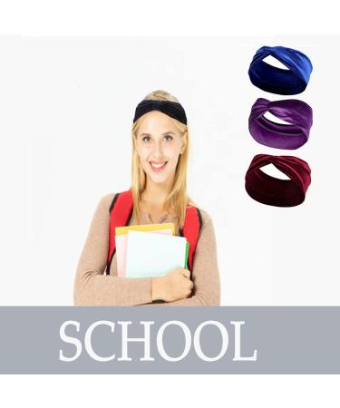 ELANE 10 PCS Velvet Turban Headbands for Women - Adjustable, Non-Slip Boho Style for Yoga & Shopping - Buy Online on GoSupps.com