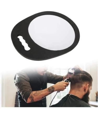 Mpowtech Round Handle Mirror: Durable Handheld Barber Mirror for Salons - Lightweight Foam Haircut Mirror (Black) - Buy Online on GoSupps.com