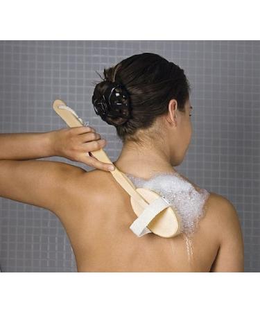 Back brush bath brush wood handle is removable 42cm Kosmetex