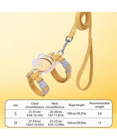 HAZARA Cute bee decorated escape-proof cat carrier anti-breakaway cat leash for outings adjustable cat leash chest and back cat leash-blue||M blue M - Buy Online on GoSupps.com