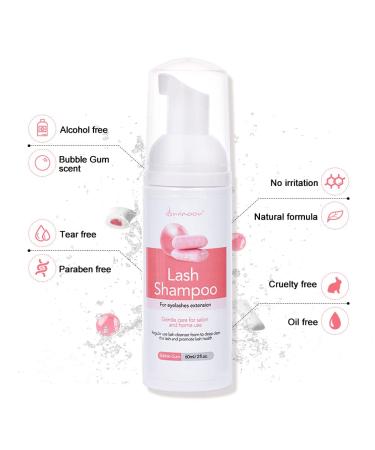 Eyelash Shampoo for Extensions - 60ml Bubble Gum Foam Cleaner for Salon & Home Use - Buy Online on GoSupps.com