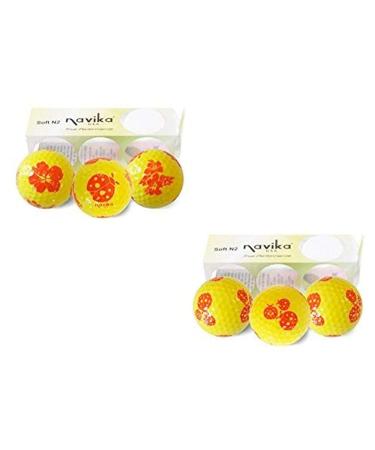 Navika Hawaiian Vacation/Ladybug & Hibiscus Imprinted Golf Balls Combo (2 Pack)