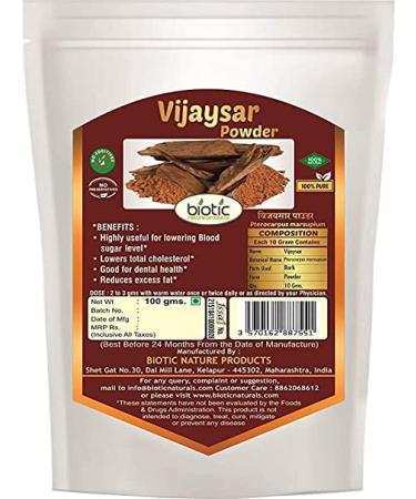 SHN Biotic Vijaysar Powder (Pterocarpus Marsupium) Vijay sar Powder for Diabetes - 100gm