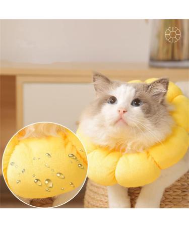 MHwan Soft Breathable Suede Cat Cone Collar | Recovery Cone for Cats | Non-Staining & Micro-Waterproof Cat Donut Collar | Anti-Licking Surgery Collar (S) Yellow - Buy Online on GoSupps.com