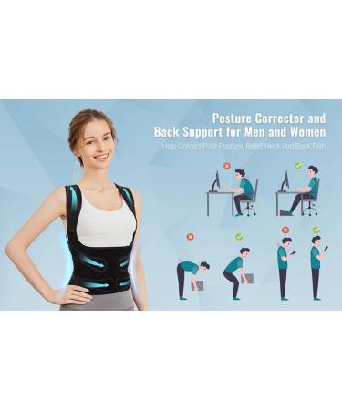 Black Posture Lumbar Support Belt for Women | Adjustable Back Pain Corrector - Breathable & Comfortable for All Ages - Buy Online on GoSupps.com