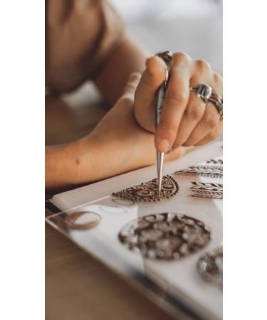 Reusable Henna Hand Template for Homemade Mehendi - Beginner Kit for Temporary Body Art - Clear Acrylic Plastic - Buy Online on GoSupps.com