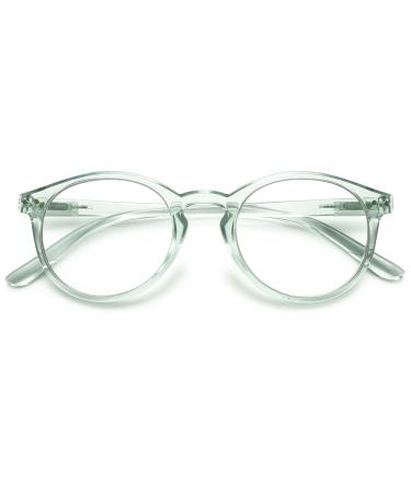 Koosufa fashion anti blue light reading glasses spring hinge women men men round reading aid visual help anti -fatigue glasses 1.0 1.25 1.75 2.25 2.75 3.5 4.0 1x transparent blue 1.5 x