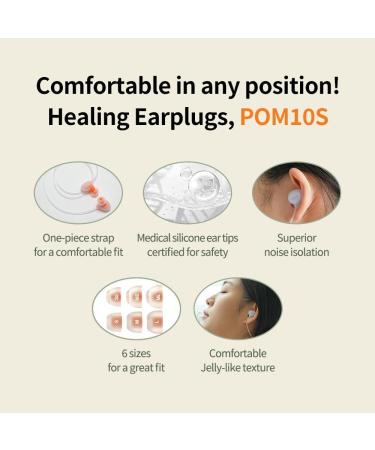 AZLA POM 10S Ear Plugs - Premium Noise Cancelling Silicone Earplugs for Sleep Snoring & Noise Reduction - Reusable with 6 Sizes & Hard-Case Pouch - International Shipping Available - Buy Online on GoSupps.com