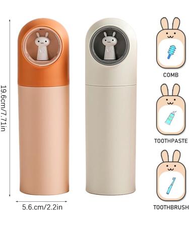 Jadin Children's Toothbrush Case Set | 2 Portable Cartoon Covers for Home School & Travel (White + Orange) - Buy Online on GoSupps.com
