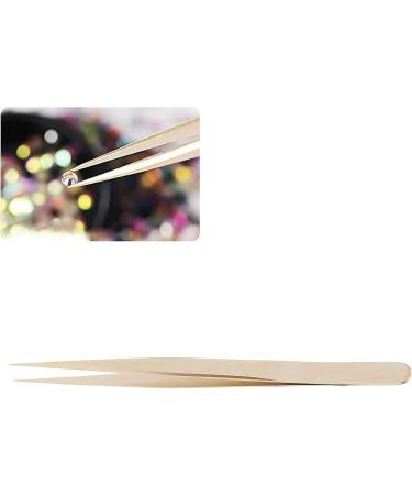 Tweezers Stainless Steel Gold Straight Manicure Tweezers Precision Tweezers for Diamond Removal Eyelashes Tweezers - Buy Online on GoSupps.com