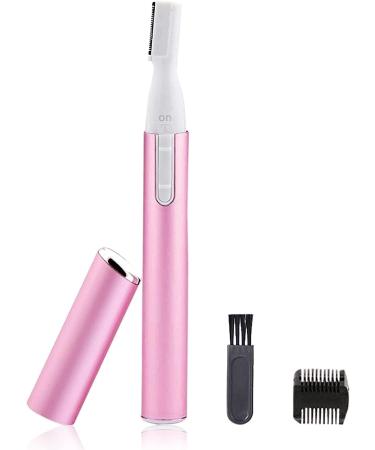 Electric Eyebrow Trimmer for Women Painless Facial Hair Razor Remover Powered by Battery (not Included) Pink