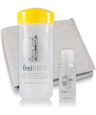 Free View Glasses Bath Set - Yellow | Includes 50ml Cleaner & 40x40cm Microfiber Cloth | Universal Glasses Cleaning Device - Buy Online on GoSupps.com