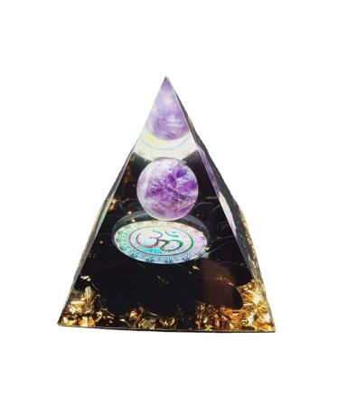 Moonstone Crystal Orgone Pyramid Ogan Crystal Energy Tower Nature Reiki Chakra Crushed Stone Jewelry Flower of Life Crystal Orgonite Pyramid Healing Chakra Pyramid Iris