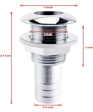 EEYAD 316 Stainless Steel Boat Thru-Hull Fitting Drain - 3/4 I.D. Hose Compatible - Buy Online on GoSupps.com
