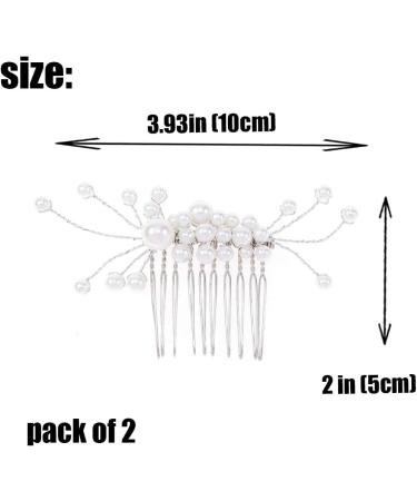 IYOU Bridal Wedding Hair Combs Silver Pearl Side Comb headpiece Bride Hair Accessories for Women and Girls - Buy Online on GoSupps.com