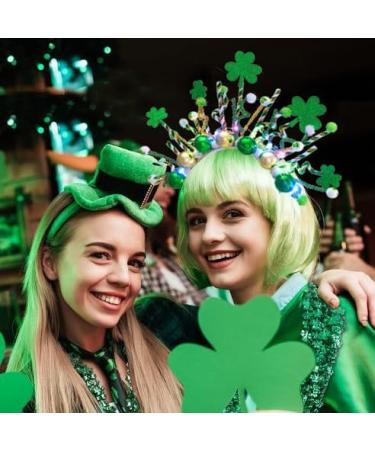 Fashband Light Up St.Patrick's Day Headband LED Green Shamrock Headbands Irish Clover Hair Hoop Hair Accessories for Women - Buy Online on GoSupps.com