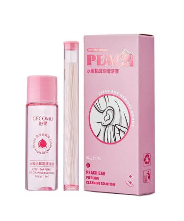 BAILIY 60Pcs Pierced Ear Cleaning Set Peach Floss Ear Hole Aftercare Earrings Set Tool Hole Kit Cleaner