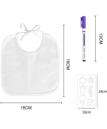Faburo 12-Piece Baby Bibs Set for Art & Parties | Baby Shower Gender Reveal & Babyarty Games with 12 Colorful Textile Pencils & 5 Templates - Buy Online on GoSupps.com