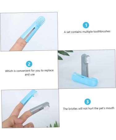 FOMIYES 6 pcs Double-head Plastic Pet Brush Finger Cleaning and Tooth Professional Dental Tools Dog 1 count (Pack of 1) Assorted Colorx2pcs - Buy Online on GoSupps.com