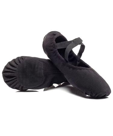 Bothevin ballet shoes shared leather sole ballet snaps lycra ballet training slabs for children adults size 23-44 42 EU black