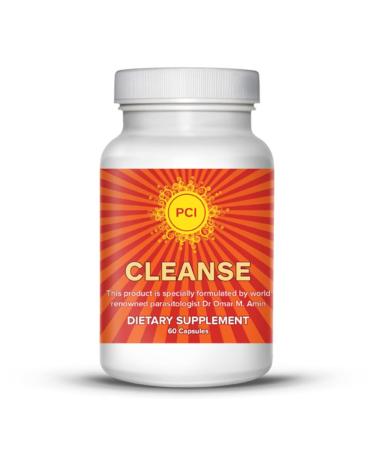 PCI Cleanse Herbal Remedy - All-Natural GI Detox Toxin Filter Promotes Regularity Dietary Supplement Developed by Dr. Omar Amin for Optimal Health and Wellness- 60 Capsules