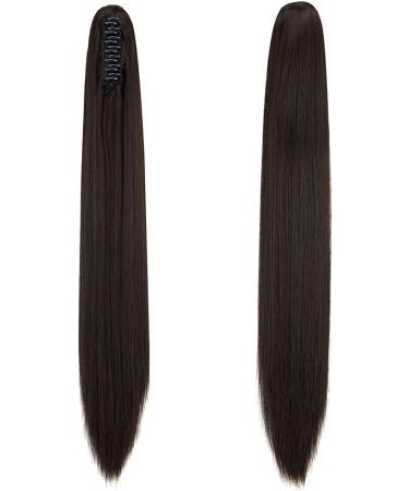 OMGREAT Ponytail Extension 21" Long Straight Curly Claw Ponytail Hair Extension One Piece Clip in on Ponytail Synthetic Hairpieces Straight Dark Brown 21Inch Dark Brown-Straight - Buy Online on GoSupps.com