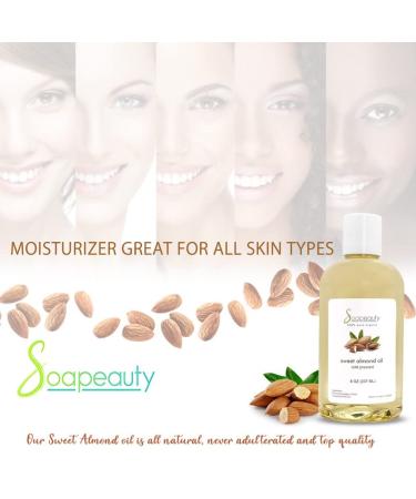 Organic Sweet Almond Oil Cold Pressed Refined - 100% Pure Carrier Oil for Skin, Face, Hair - Ideal for Soap Making - 32 OZ - Buy Online on GoSupps.com