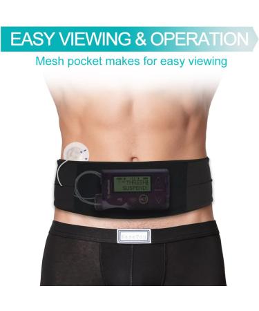 Insulin Pump Belt for Diabetics | Waist Pouch for T1D Diabetes Devices | Black Large Fanny Pack for Men and Women - Buy Online on GoSupps.com