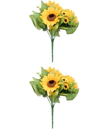 HOMSFOU 4 Pcs Wedding Boquets Flowers Wedding Decor Sunflower Artificial Sunflower Household Decor Floral Decor Plant Decorations Groom Lapel Ornament Eps Artificial Flowers Yellowx2pcs 30cmx2pcs - Buy Online on GoSupps.com