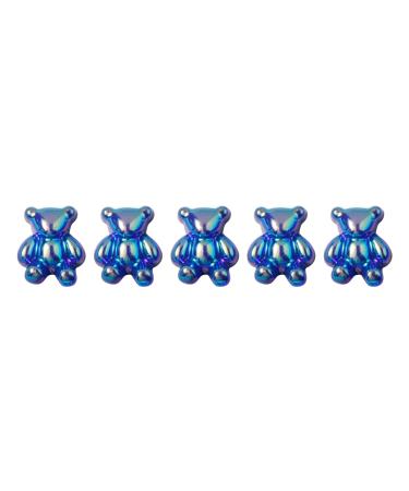 FEIlei 5PCS Cute Bear Nail Rhinestones Resin Bear Nail Gems Gummy Bear Nail Charms