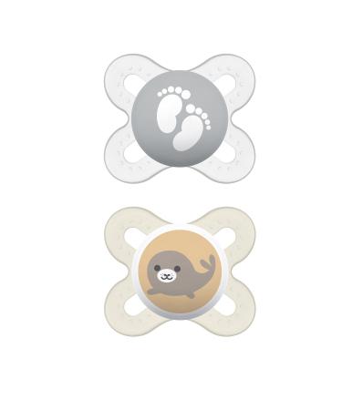 MAM Start Pacifiers Value Pack (2 pack 1 Sterilizing Pacifier Case) Newborn Unisex Baby Pacifiers Best Pacifier for Breastfed Babies Sterilizing Baby Pacifier Case Unisex Animal Print