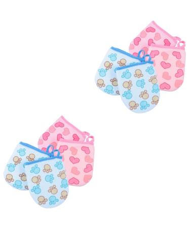 4 Pairs Children's Bath Gloves Girl exfoliating Gloves Body exfoliating Tool Skin scrubbing Mittens Compact exfoliating Mitten Shower Gloves Bath Mitts Baby Clean Cotton Bath Towel