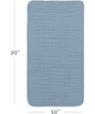 Comfy Cubs Large Muslin Spitting Towels - 100% Cotton 6 Layers Ultra-Absorbent Baby Burp Cloths Pacific Blue 10-Pack (50.8 x 25.4 cm) - Buy Online on GoSupps.com