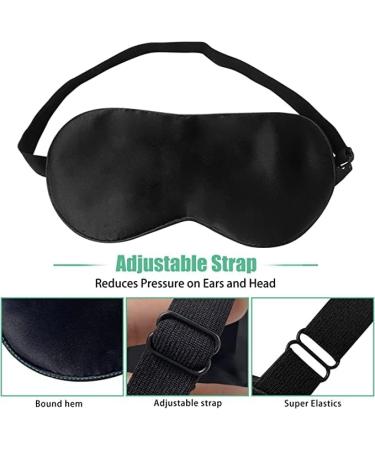 SINT Silk Sleep Mask - Adjustable Eye-Cover Eyeshade for Better Sleep - Black - Buy Online on GoSupps.com
