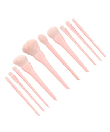 Housoutil 10 Set Professional Makeup Brush Powder Brush Makeup Brush for Woman Cosmetics Brush Soft Fur Foundation Brush Pink