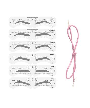 Waterproof Gray-Black Eyebrow Stamp Kit with 6 Reusable Stencils - Perfect Makeup Tools for Women - Buy Online on GoSupps.com