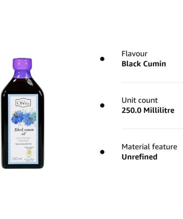 Raw Black Cumin Oil (Nigella Sativa) Cold Pressed Unrefined - 250ml (Pack of 1) - Buy Online on GoSupps.com