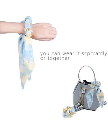 Cutewing Hair Scrunchies Scarf Set - 6PCS Ponytail Ties with Chiffon Scarf Design for Women and Girls - Buy Online on GoSupps.com