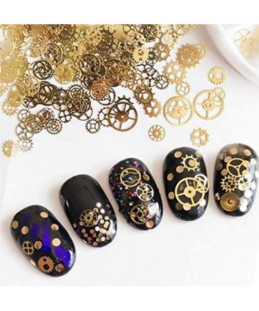 Ultra-Thin 3D Punk Time Gears Nail Studs | Alloy Nail Art Decorations - 100 Count - Buy Online on GoSupps.com