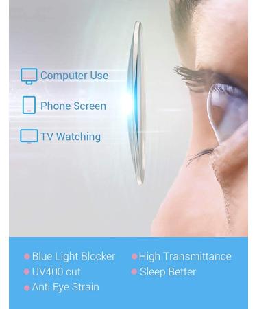 Firmoo Blue Light Blocking Glasses - Women/Men Anti Eyestrain Anti Glare - Lightweight Frame for Digital Screen - S16613 Pink/Clear Medium - Buy Online on GoSupps.com